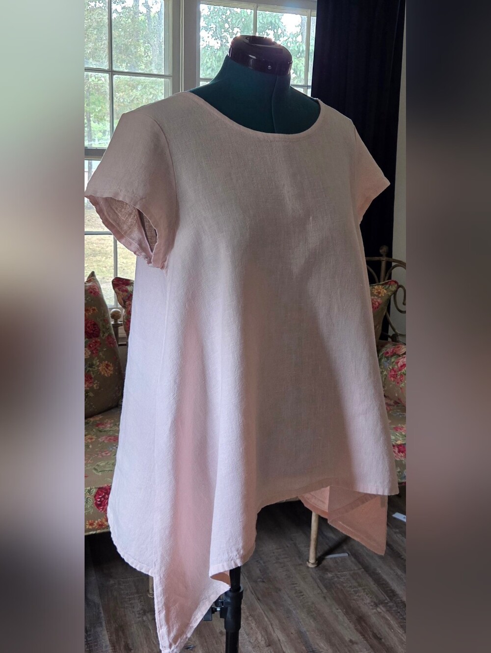Bryn Walker Soft Pink 100% Linen Blouse S M